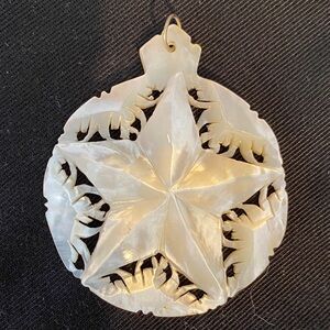Star of Bethlehem pendant carved from genuine mother of Pearl Made in Bethlehem